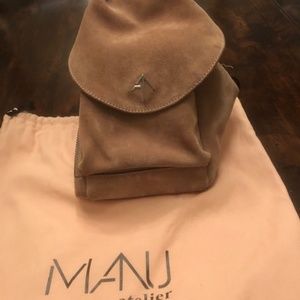Convertible Suede Manu Atelier Handbag / Backpack